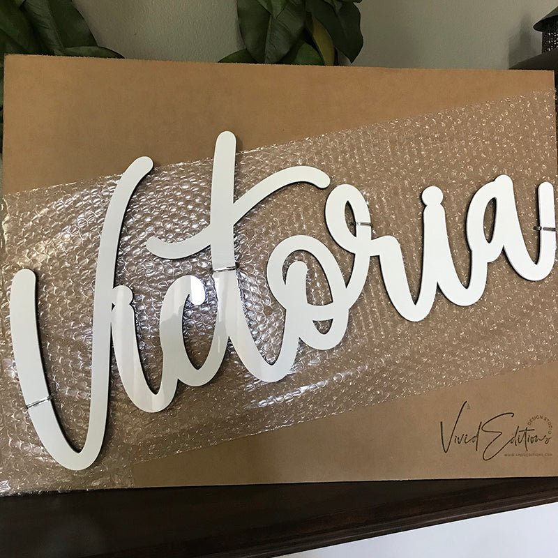 24” Rose Gold Mirror Medium Personalized Name Sign - VividEditions