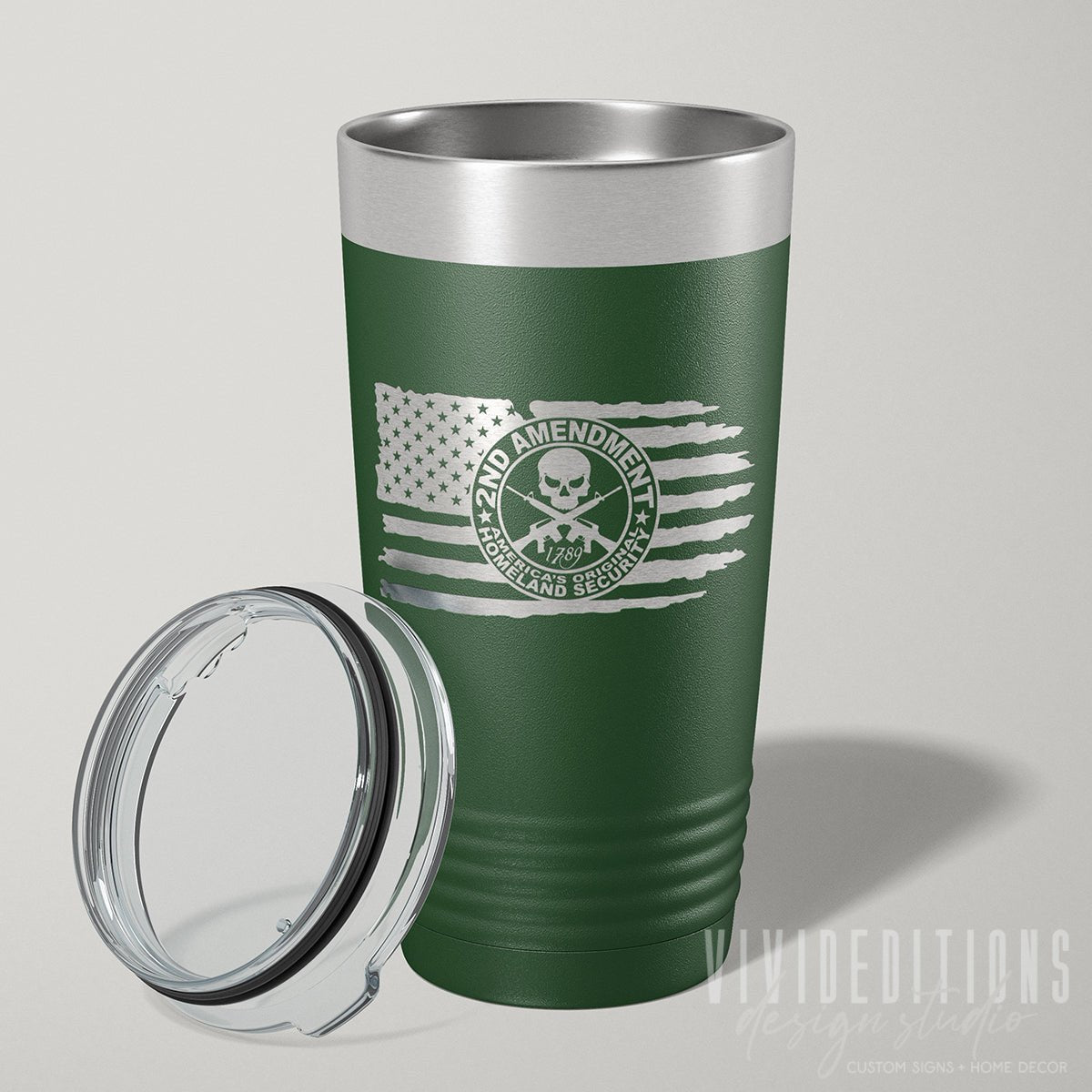 2nd Amendment American Flag Tumbler - 20oz or 30oz (16 color options) Tumblers - VividEditions