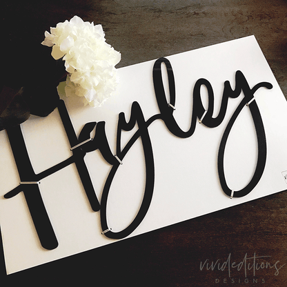 30” Black Acrylic Large Personalized Name Sign - VividEditions
