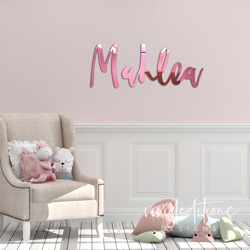 30” Rose Gold Large Personalized Name Sign - VividEditions