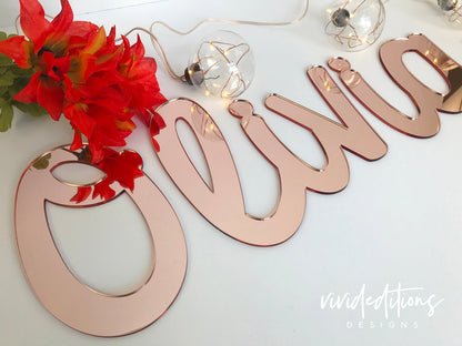 30” Rose Gold Large Personalized Name Sign - VividEditions