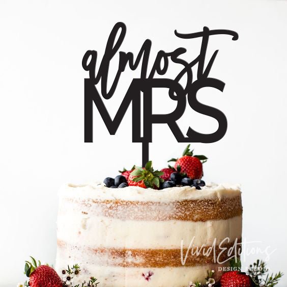 Almost Mrs Bridal Shower Cake Topper - VividEditions