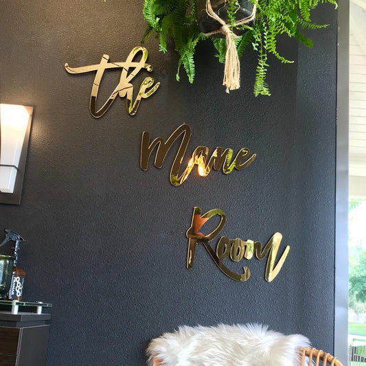 Custom Three Word Backdrop Sign, Acrylic or Wood - 3pc Set - VividEditions