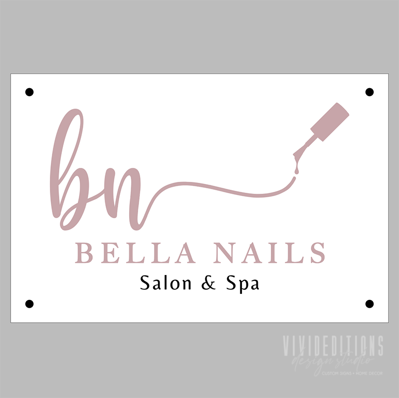 Double Initial Nail Salon Business Logo Sign - VividEditions