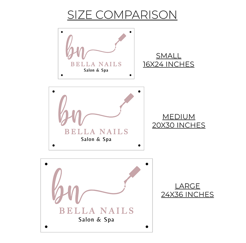 Double Initial Nail Salon Business Logo Sign - VividEditions