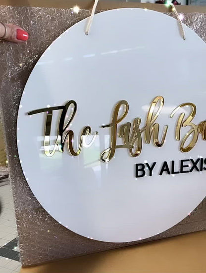 Round 3D Acrylic Business Sign