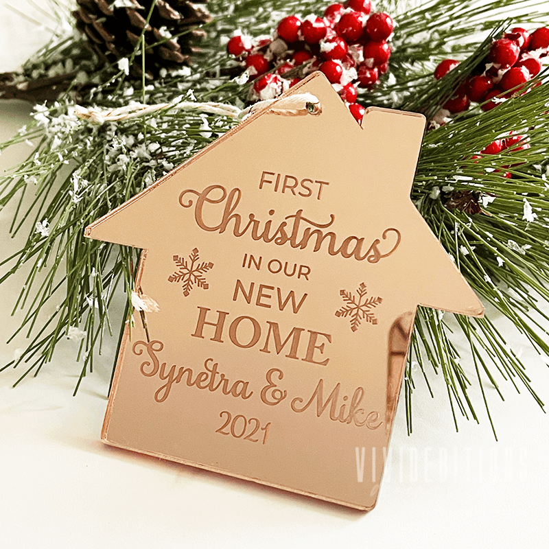 First Christmas New Home Personalized Ornament, Acrylic - VividEditions