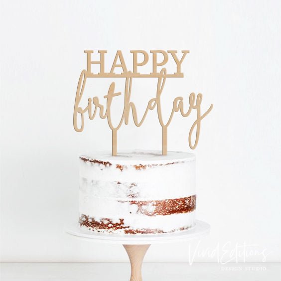 “Happy Birthday” Cake Topper - VividEditions