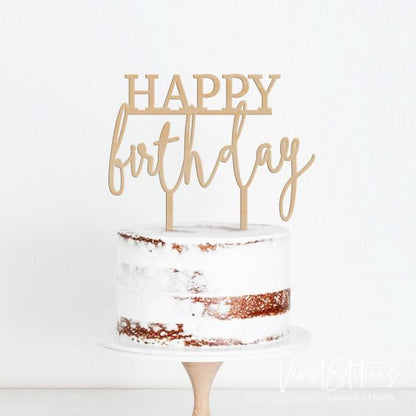 “Happy Birthday” Cake Topper - VividEditions