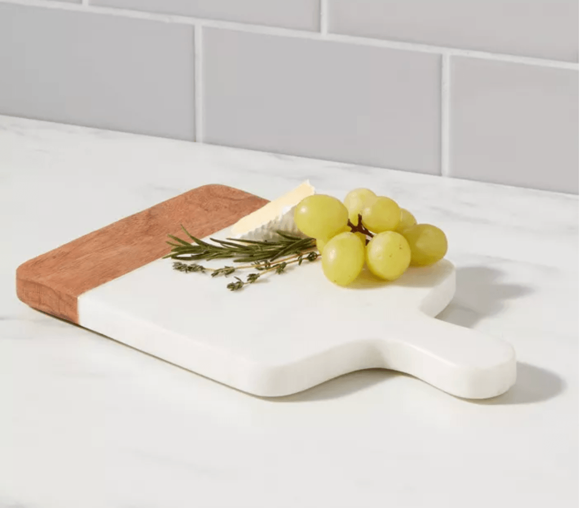 Marble + Acacia Mini Wood Serving / Charcuterie Board (2 design options) - VividEditions