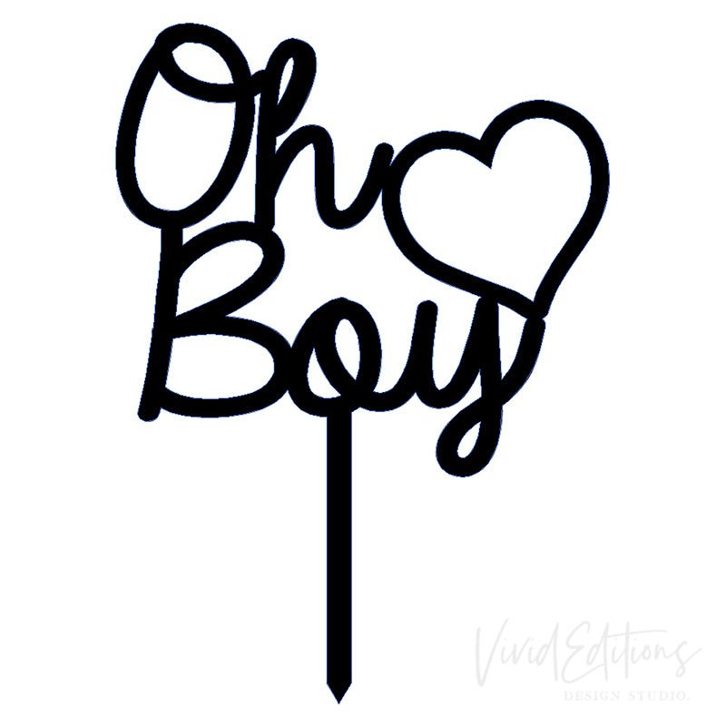 Oh Boy Cake Topper - VividEditions