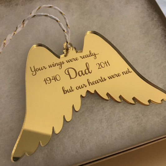 Personalized Angel Wings Remembrance Christmas Ornament - VividEditions