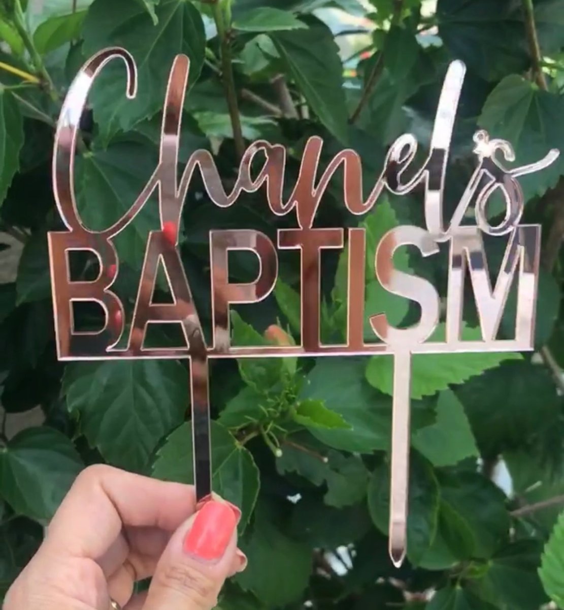 Personalized Baptism Cake Topper, Acrylic or Wood - VividEditions