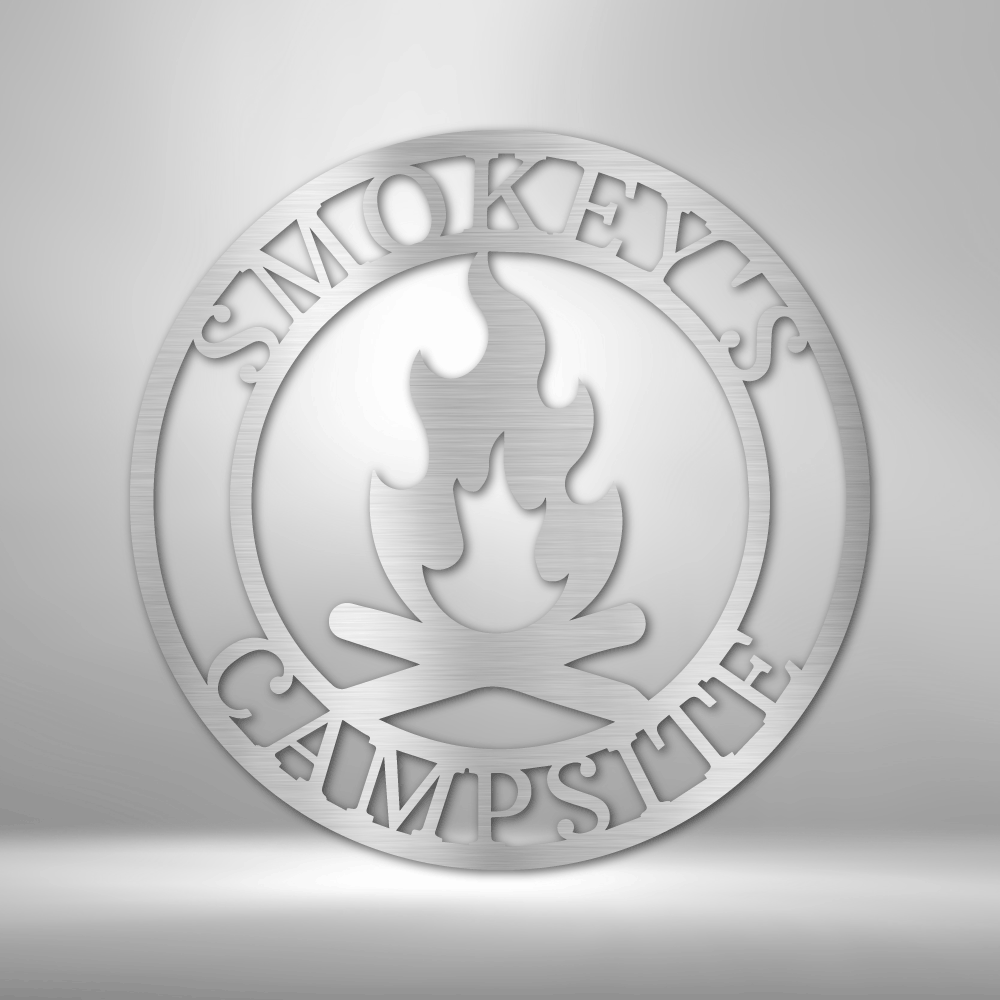 Personalized Campfire Monogram - Metal Sign - VividEditions