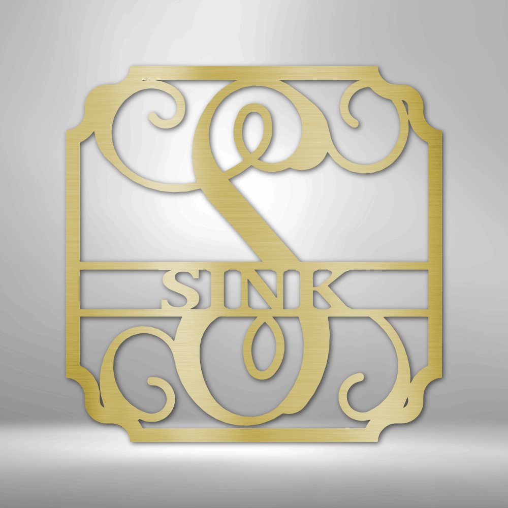 Personalized Classic Family Name Monogram - Metal Sign - VividEditions