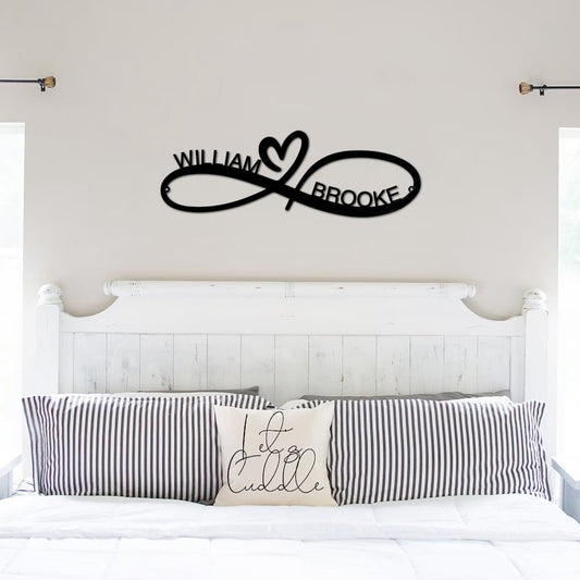 Personalized Infinity Couples Monogram - Metal Sign - VividEditions