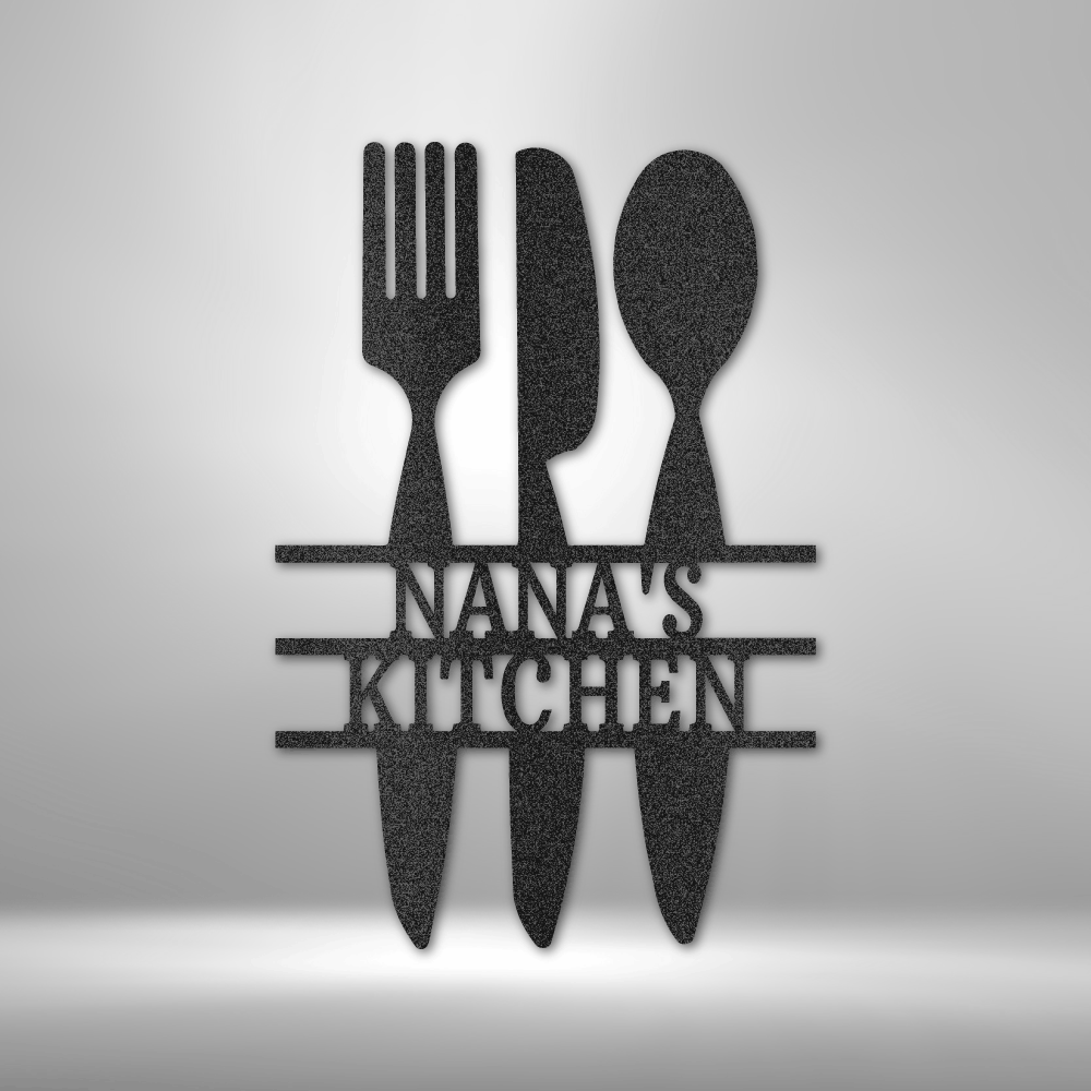 Personalized Kitchen Utensil Monogram - Metal Sign - VividEditions