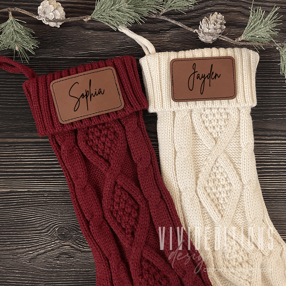 Christmas Stocking Tags, Stocking Name Tags, Leather Name Tags,  Personalized Tags, Custom Stocking Tag, Stocking Tag, 