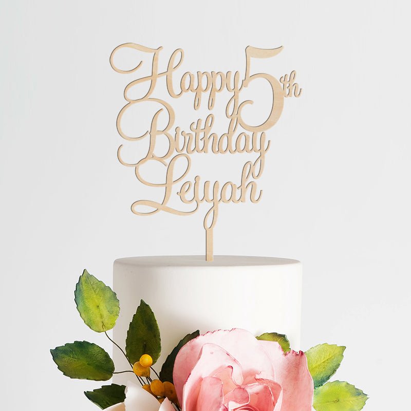 Personalized Name + Age Birthday Cake Topper - VividEditions