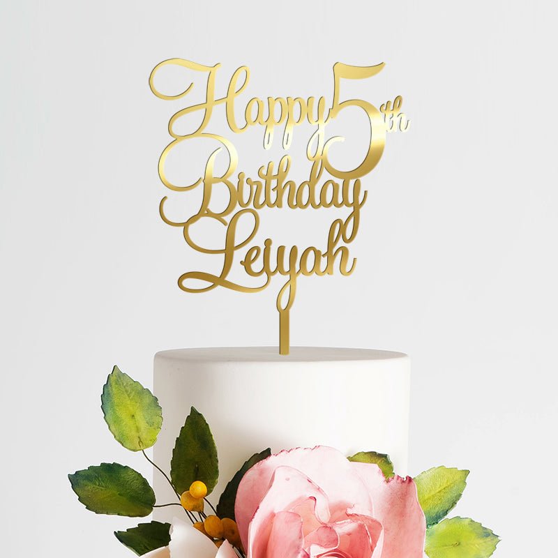 Personalized Name + Age Birthday Cake Topper - VividEditions