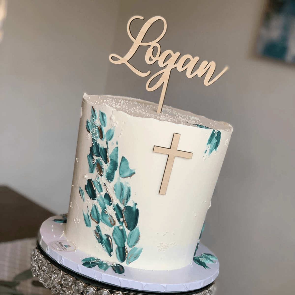 Personalized Name Cake Topper, Acrylic or Wood - VividEditions