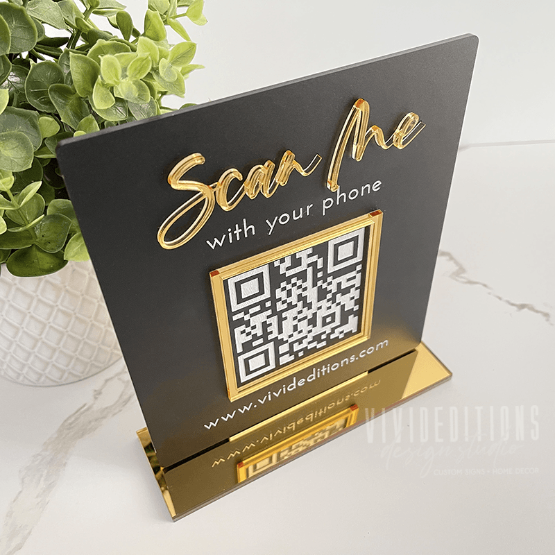 QR Code Business Social Media Sign - VividEditions