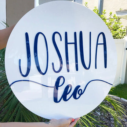 Round Handwritten 3D Acrylic Name Sign - VividEditions