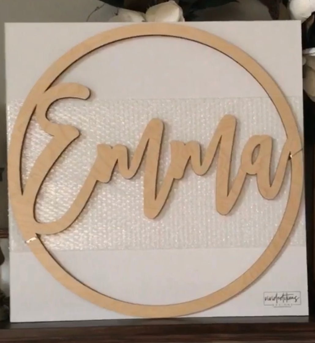 Round Name Sign, Wood or Acrylic - VividEditions