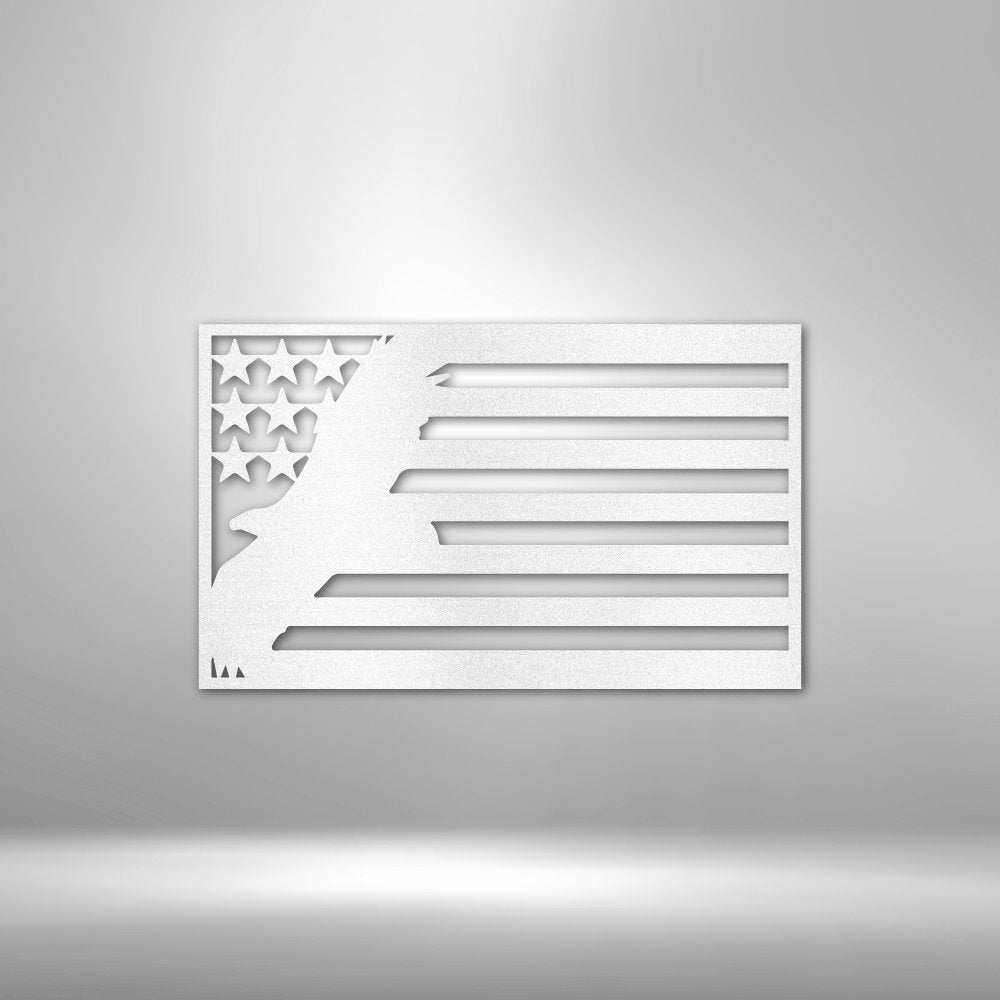 USA Eagle Flag - Metal Sign - VividEditions
