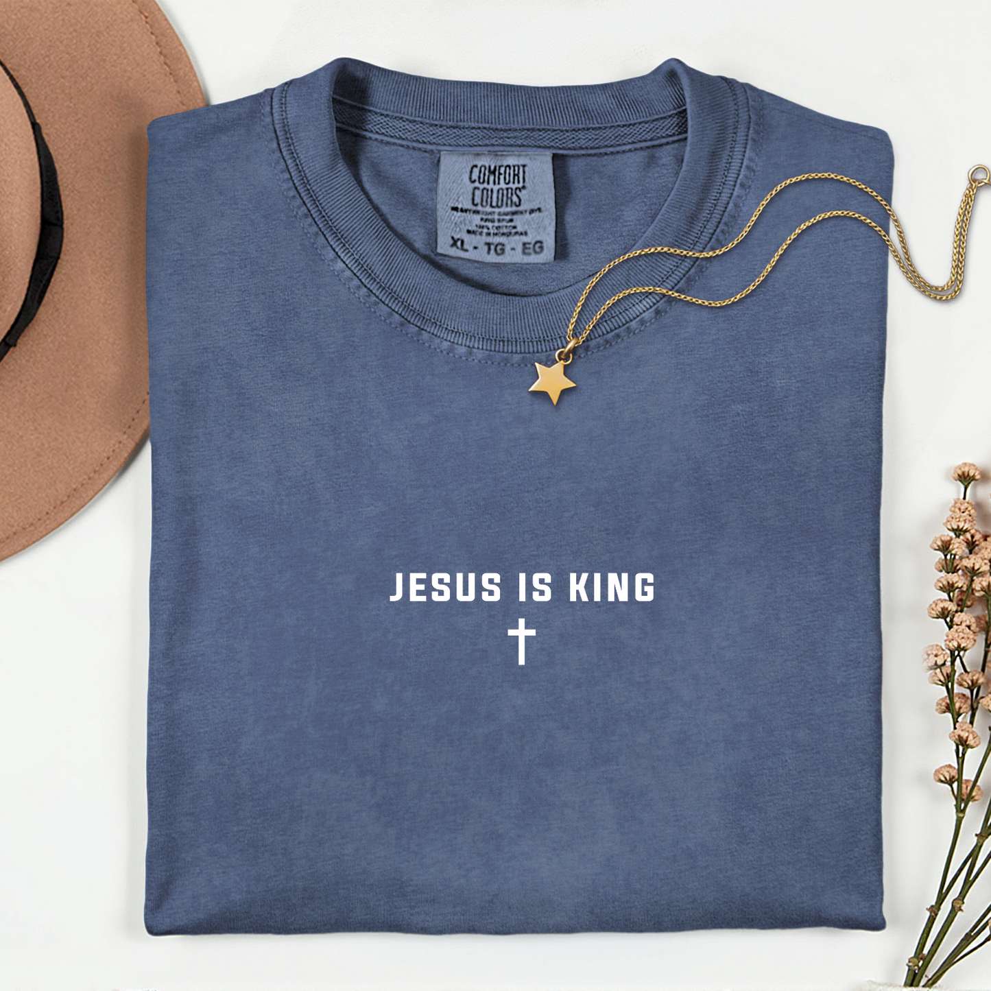 Jesus Is King Cross Christian Faith Graphic T-Shirt