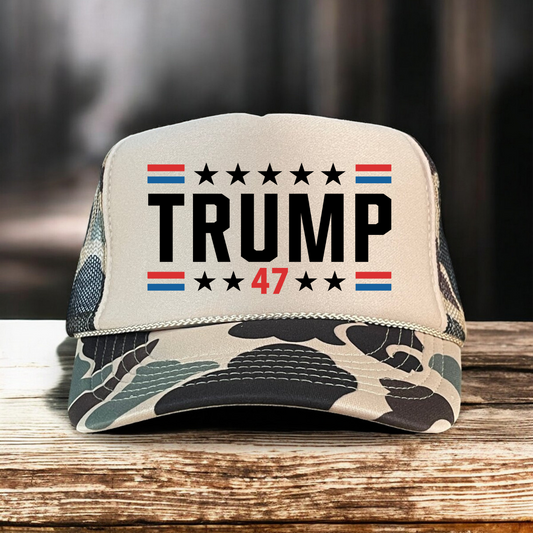 Trump 47 Hat Classic Foam Trucker Hat