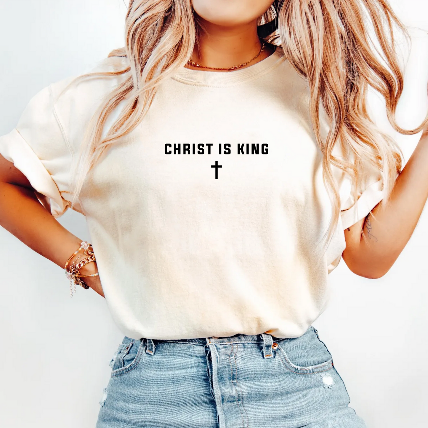 Christ Is King Cross Christian Faith Graphic Jesus T-Shirt