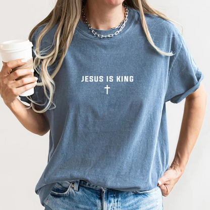 Jesus Is King Cross Christian Faith Graphic T-Shirt