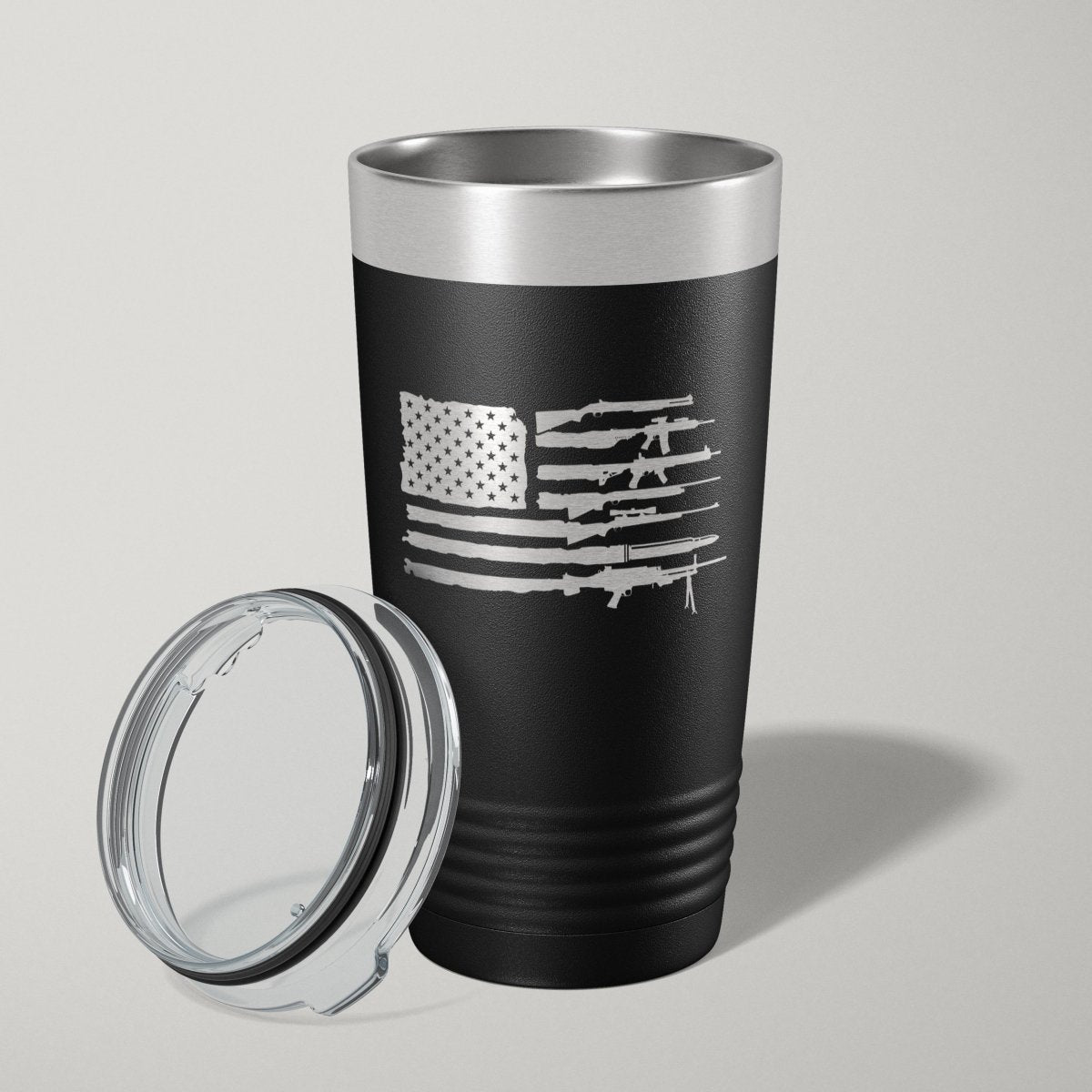 2nd Amendment American Flag 20oz Laser Engraved Tumbler Travel Mug Tumblers - VividEditions
