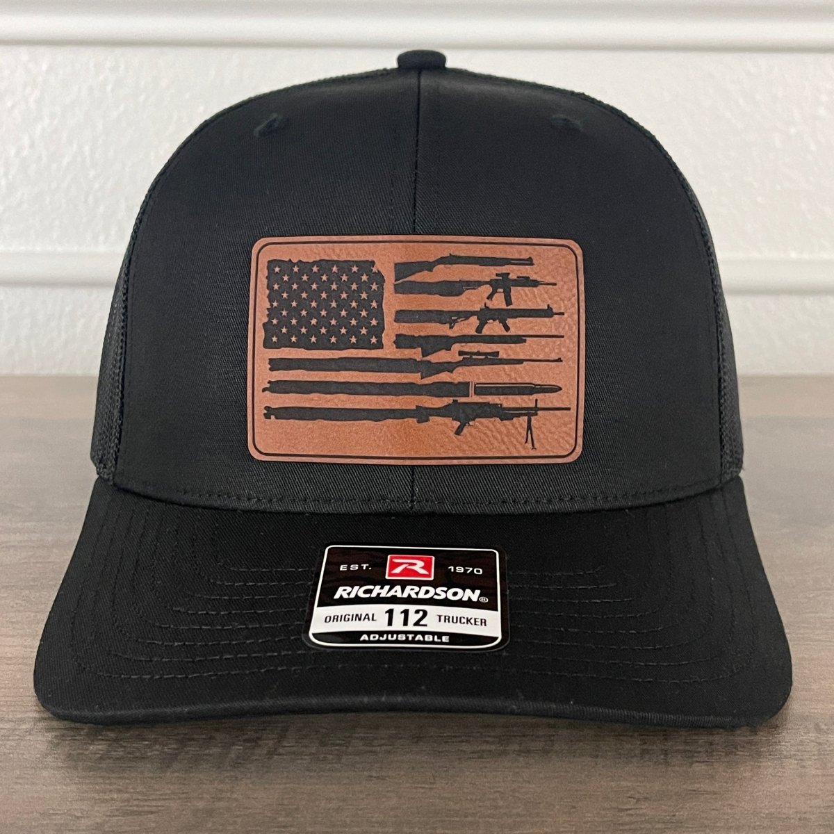 2a Patch 2nd Amendment Flag 2A Leather Patch Hat Black – VividEditions