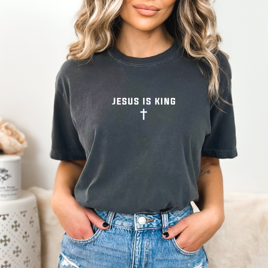 Jesus Is King Cross Christian Faith Graphic T-Shirt