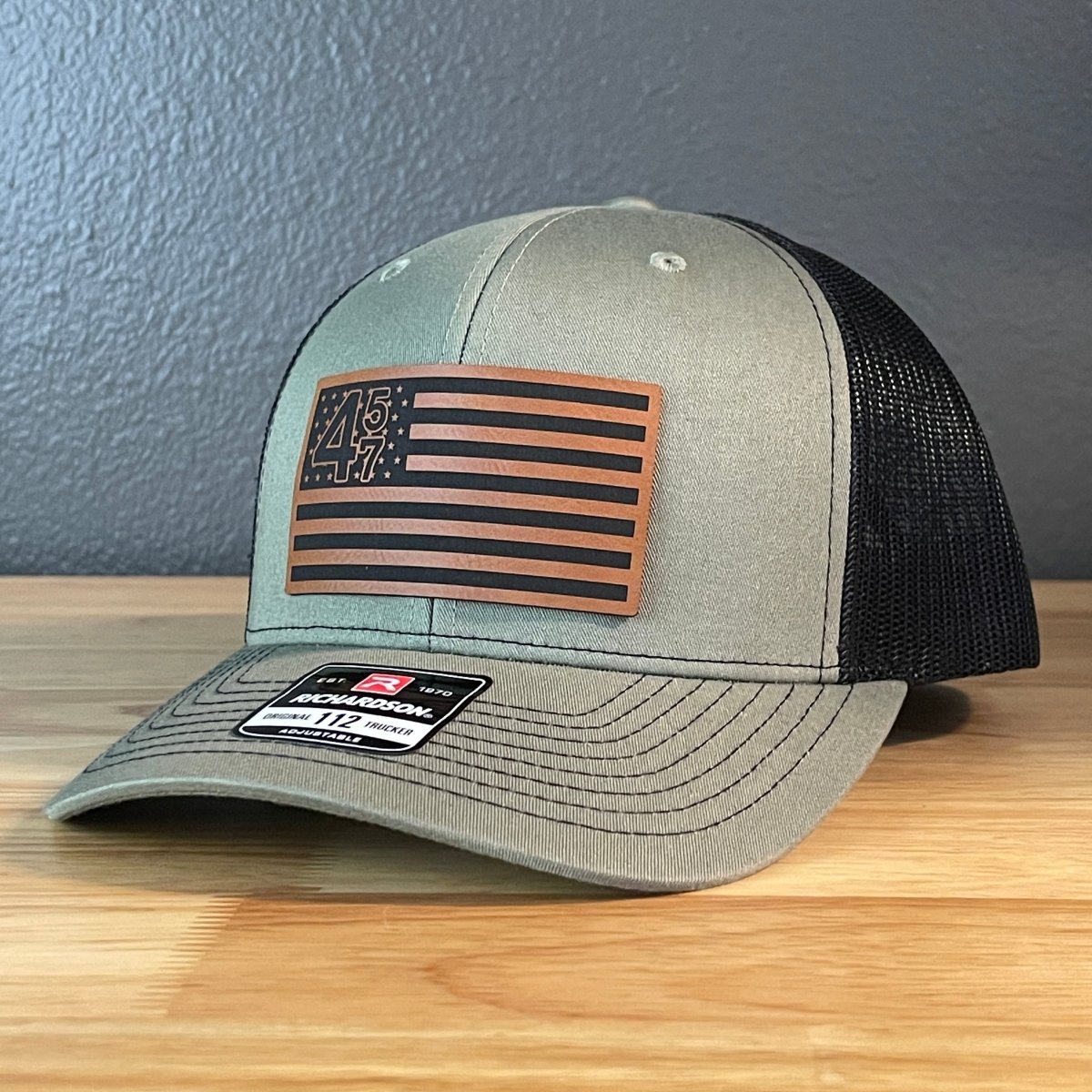 45 47 Inauguration American Flag Patriotic SnapBack Trucker Rawhide Leather Patch Hat Patch Hat