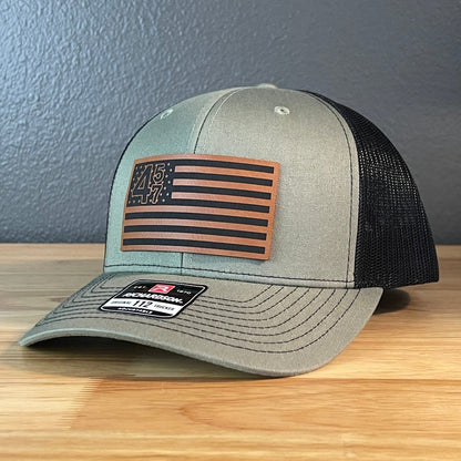 45 47 Inauguration American Flag Patriotic SnapBack Trucker Rawhide Leather Patch Hat Patch Hat