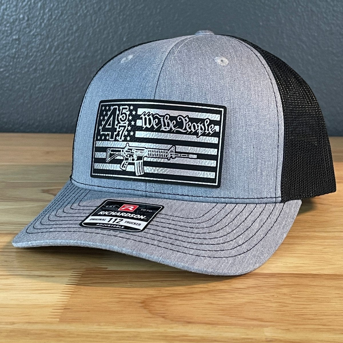 45 47 Inauguration WE THE PEOPLE 2ND AMENDMENT AMERICAN FLAG PATRIOTIC Leather Patch Hat Patch Hat