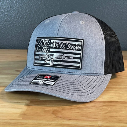 45 47 Inauguration WE THE PEOPLE 2ND AMENDMENT AMERICAN FLAG PATRIOTIC Leather Patch Hat Patch Hat