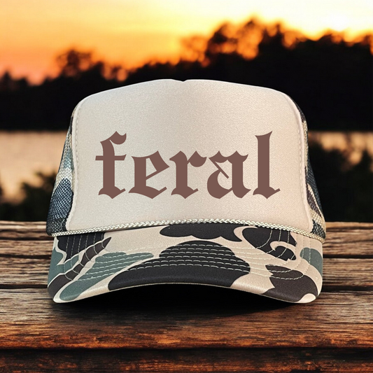 Feral Funny Classic Foam Camo Trucker Hat