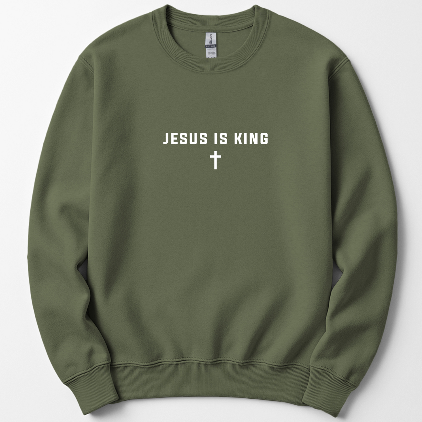 Jesus is King Cross Christian Faith Gildan Sweatshirt