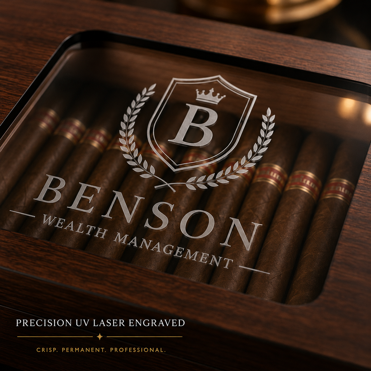 Custom Logo Cigar Humidor with Digital Hygrometer