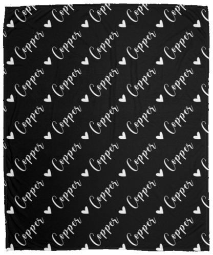 Personalized SnugglePlush™ Fleece Name Blanket - Script Heart Font