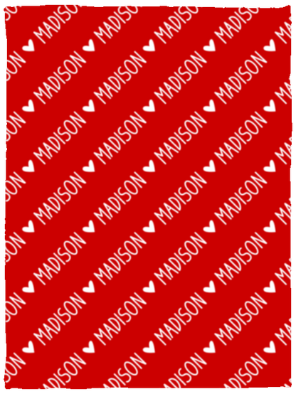 Personalized SnugglePlush™ Fleece Name Blanket - Handwritten Heart Font