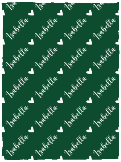 Personalized SnugglePlush™ Fleece Name Blanket - Script Heart Font