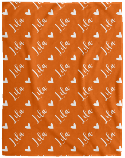 Personalized SnugglePlush™ Fleece Name Blanket - Script Heart Font