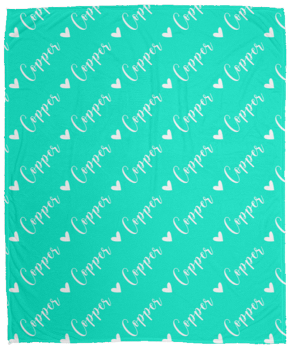 Personalized SnugglePlush™ Fleece Name Blanket - Script Heart Font