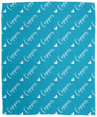 Personalized SnugglePlush™ Fleece Name Blanket - Script Heart Font