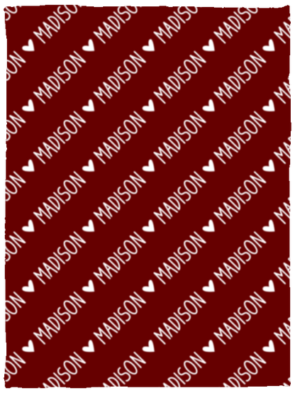 Personalized SnugglePlush™ Fleece Name Blanket - Handwritten Heart Font